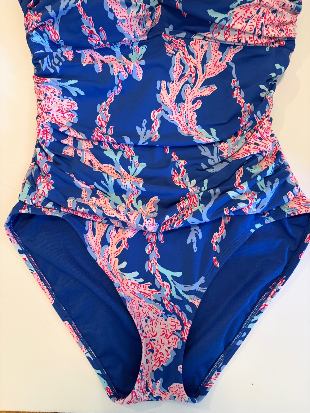 Lilly Pulitzer Flamenco One-Piece Swimsuit in a "Borealis Blue Swim On Over" - Picture 4 of 7